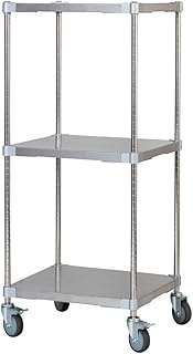Belca [Safe Made in Japan] Commercial Stainless Steel Shelf Wagon 18.1 x 23.6 inches (46 x 60 mm), 3