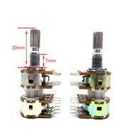 1PCS High quality RK163 Flower axis 20mm 12PIN B50KX4 B100KX4 Audio 4 Channels Volume Potentiometer 