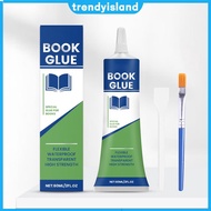 Book Repair Glue with Brush Transparent Book Binding Adhesive Strong Adhesive Quick-Drying Repair Gl