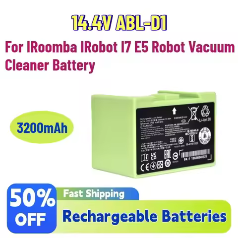 High-Quality New 1.8Ah 3.2Ah 14.4V ABL-D1 Lithium Rechargeable Battery for IRoomba IRobot I7 E5 Robo