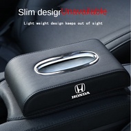 LCX （Tissue Box）Honda Premium Leather Car Tissue Box Suitable for Honda City C70 Vezel Stream Fit Freed Civic CRV Accord Jazz HRV CRZ