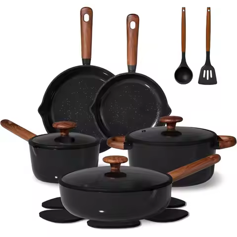 Nonstick Pots and Pans, 14PCS Non Toxic Cooking Set