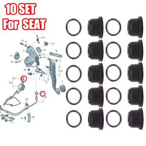 10Set Car Clutch Slave Master Cylinder Pipe Seal Repair Set Replacement For SEAT Alhambra Altea 5P E