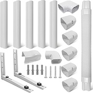 JENCEAILL Mini Split Line Set Cover Kit and Wall Mounting Bracket, Universal White Paintable 7000 - 