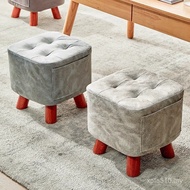 Solid Wood Leisure Small Bench Living Room Wooden Shoe Changing Stool Long Household Leather Stool L