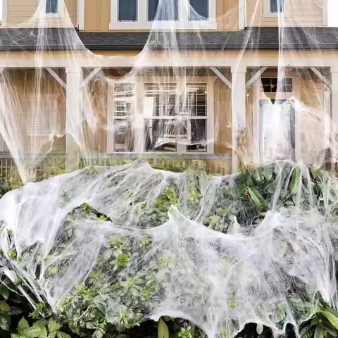 2pcs Spider Web Halloween Decoration Party Event Decoration White/Black Spider Web Halloween Decorat