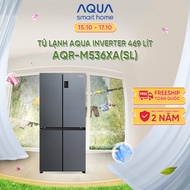 Tủ lạnh Aqua Inverter 469 lít Multi Door AQR-M536XA(SL) - Bảo hành 2 năm - Freeship toàn quốc