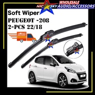 (1 Pair) High Quality Soft Wiper Rubber - Peugeot 208 2017 2019 2022 18''/22' peugeot wiper  wiper p
