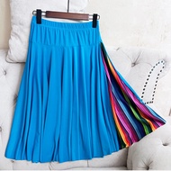 60cm New A-Line Womens Pleated Skirt Fitness Dance Sporty Midi Skirt Y2K Bubble Skirt Half-length Sk