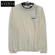 เสื้อถักไหมพรมคอปกผ้าลูกไม้ Red Valentino XR3KC09J สีงาช้าง ทำจากขนแกะผสมแคชเมียร์ ไซส์ M [มือสอง]