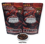 Dark Red Ultimate by Superhero Squad saiz 3mm 25gram (Pellet untuk ikan varian Warna Merah, Channa R