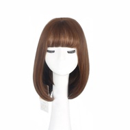 TSE tóc giả ngắn thẳng Tai nghe tóc nữ xoăn ngắn tóc mái ngang không khí Bobo tự nhiên ngọt ngào hàn