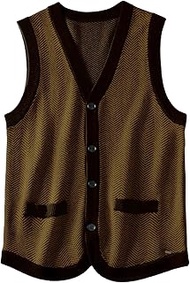 Mens Sweater Vest Solid Knitted Lightweight Thermal Cardigan,DXL Big and Tall Vest
