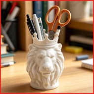 Desk Pen Holder Small Lion Shape Home Decoration Makeup Brushes Cup for Students Writers Authors Tea