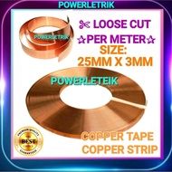 (1METER) 100% PURE COPPER TAPE 25MM X3MM COPPER /COPPER STRIP ELECTRICAL EARTHING GROUNDING