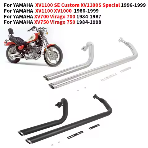 For YAMAHA XV750 00 Virago 750 700 1984 - 1998 Moto Exhaust System For YAMAHA XV1100 SE Custom XV110