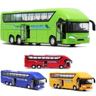 IPIE2 Gift for Boy Easy to Operate Car Bus Model Vehicle Set Educational Toys FLashing With Music Long-distance Bus Double Decker Bus Bus Model Car Toy Bus Toy