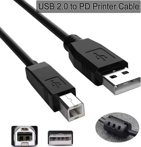 USB 2.0 to PD Printer Cable A Male to B Male Cable Cord Data Transfer Host Cable Cord for HP Officej