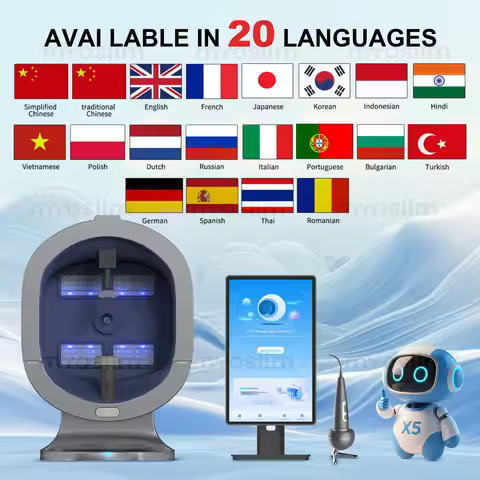 21.5 Inch 3D Facial Skin Analyzer Machine AI Hair Analysis 8 Light Spectrum Skin Analysis Scanner Fo