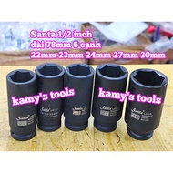 1/2 inch long black 6-sided hexagonal socket head 78mm Santa 22mm 23mm 24mm 27mm 30mm IM122 IM123 IM