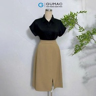[12-13.9 |MUA 2 GIẢM 20K] Chân váy nữ A lưng rời xẻ tà lệch chất liệu chéo thái công sở thời trang G