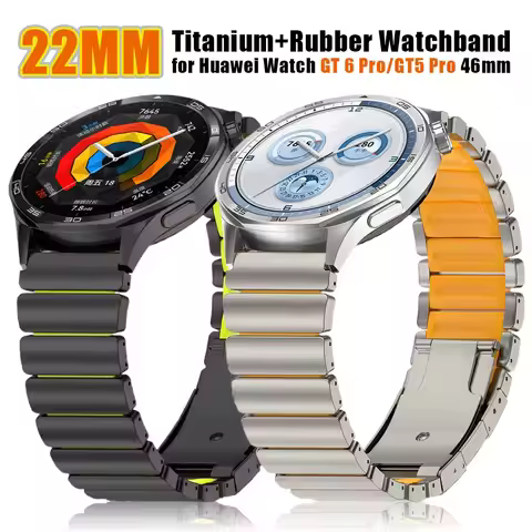 22mm Metal Band for Huawei Watch GT6Pro/GT6 GT5 GT4 46mm Ultimate Titanium Rubber Band for Amazfit W