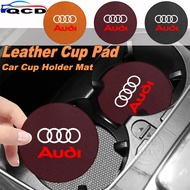 Audi Fiber Leather Car Cup Holder Pad Noise-Reduction Cup Mat For A3 8l A1 Q5 TT mk2 A5 A4 B7 B8 B5 