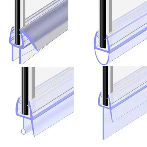Portable Useful Hardware Prevent Bath Screen Glass Door Weatherstrip Sealing Strips Water Baffle Win