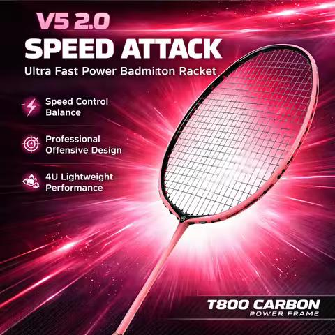 ALP V5 2.0 Ultralight 4U Offensive Badminton racket Original Carbon fiber ALPSPORT Rekets