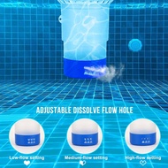 【QUT】-Solar-Powered Chlorine Floater with Colorful Lights Pool Chlorine Dispenser for 1 Inch & 3 Inc