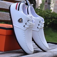 T Trendy Men's Casual Shoes Spring Casual Leather Shoes Men's Peas Shoes White Shoes Men's Shoes Kor