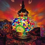 Turkish Mosaic Table Lamp Vintage Art Decor Turkey Style Lights Romantic Bedroom Desk Lights