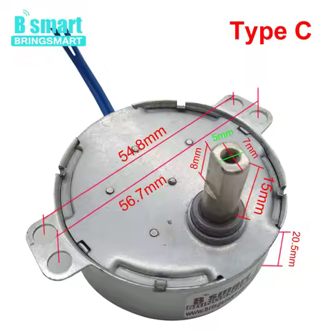 Bringsmart Mini DC Gear Motor JS-50(B) 12Volt BLDC Synchronous Motor DC 5-24V Brushless DC Motor 50H