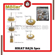 MATA MOLLAR 5pcs Mini Grinding Wire Brush D83610 25mm 55mm 65mm Drill Bit/ Fiber Steel Brush Bowl Tu