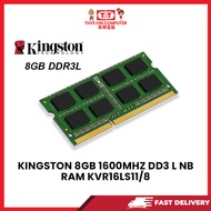 KINGSTON 8GB 1600MHZ DD3 L NB RAM(DELIVERY BY MELAKA)