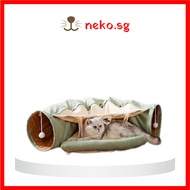 Pet Dog & Cat Tunnel with Bed Cushion (Matcha,Sakura,Kohi,Chokorēto)
