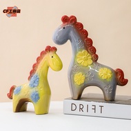 Nordic Style Decoration Painted Pottery Pony Decoration Room Decoration Home Decoration Room Decorat