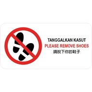 PLEASE TAKE OFF YOUR SHOES PVC STICKER 105x210mm
