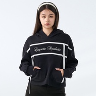 [ERSS] Women's Hooded T Hooded Kick Hooded T Black Double Laced-Up Pure Cotton [Double Laced-Up Vari