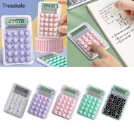TREA Pocket Mechanical Calculator 8 Digit Calculator Clear Candy Color Calculator with Big Buttons
