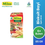 Milna Biskuit Bayi 6 - 12 bulan Apel Jeruk 65gr Cemilan Snack Bayi