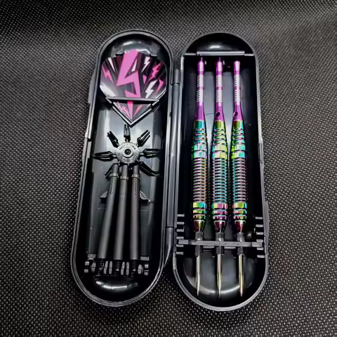 Professional Dart Set 22G Metal Steel Tip Rainbow Barrel Darts with Nylon Shaft Protector Dart Set f