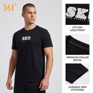 361 Degrees Men's SK8 Skateboard T-shirt Breathable Cotton Comfortable Casual Streetwear Sports Top 