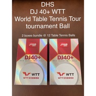 2 Boxes Bundle DJ40+ DHS ITTF WTT World Table Tennis 2021 (2 boxes 12 Balls) Table Tennis Ball
