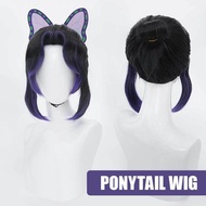Cartoon Wig With Bow Cosplay Wig For Demon Slayer Butterfly Shinobu V6n8