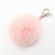 【日本直送】 FENDI FENDI 包包吊飾 鑰匙圈 皮草 皮革 淺粉紅色