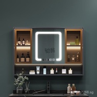 VjdSmart Mirror Cabinet Separate Bathroom Toilet Bathroom Mirror with Light with Storage Cabinet Storage Dressing Mirror Wool