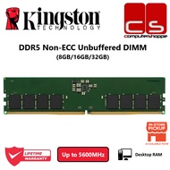 Kingston Value DDR5 Non-ECC DIMM Desktop RAM -5600MHz (8GB/16GB/32GB/64GB)
