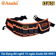 Asaki AK-9991 15-compartment belt tool bag