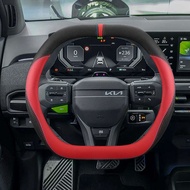 Microfiber Leather Car Steering Wheel Cover For New Kia EV3 EV5 EV6 Stonic GT Line K4 2025 Auto Acce